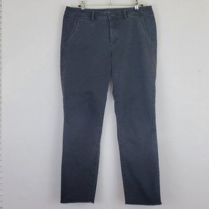 NYDJ Skinny Ankle Crop Chino with Fray Lightweight Jeans in Dark Gray